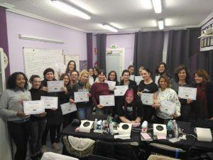 Fotos de las alumnas del curso de uñas de gel y acrílico del 11/02/18