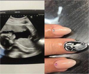 Nail art original para anunciar embarazo