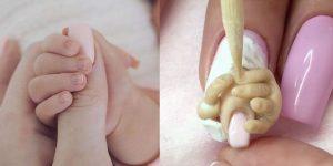 Manicura inspirada en la foto de Kylie Jenner y su bebé